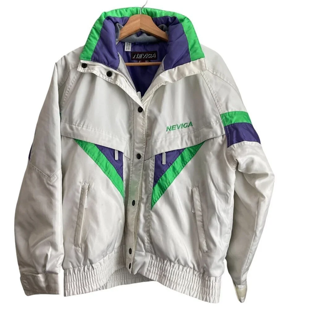 Vintage Nevica Womens Jacket Size 6 80s Outdoor Insulated Retro Ski Winter Snow